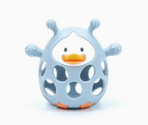 Three Hearts-Silicone 3D Funny Duck Teether-Slate