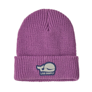 Patagonia -Baby Logo Beanie- Live Simply Whale Patch:Brisk Purple