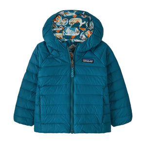 Patagonia - Baby Reversible Down Sweater Hoody- Blubby: Glacial Blue