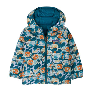 Patagonia - Baby Reversible Down Sweater Hoody- Blubby: Glacial Blue