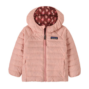 Patagonia - Baby Reversible Down Sweater Hoody- Snow Ditsy: Rusty Red