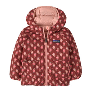 Patagonia - Baby Reversible Down Sweater Hoody- Snow Ditsy: Rusty Red