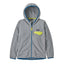 Patagonia - Kids' Micro D Snap-T Fleece Jacket - Salt Grey with Phosphorus Green