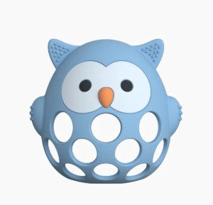 Three Hearts-Silicone 3D Owl Teether Silicone-Blue