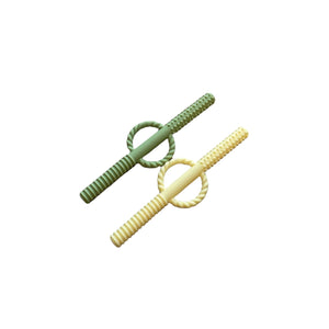 Three Hearts-Teething Tube Set-Butter Yellow/Lint