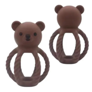 Three Hearts-Teddy Rattle-Chocolate