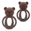 Three Hearts-Teddy Rattle-Chocolate