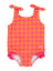 Ruffle Butts- Tie Shoulder One Piece-Sunset Sorbet Gingham