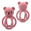 Three Hearts-Teddy Rattle-Dusty Rose