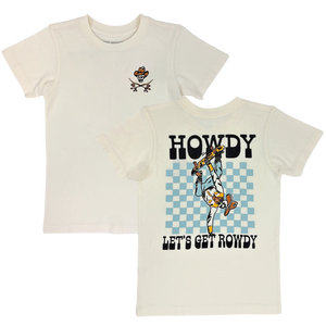 Tiny Whales-Howdy Let's Get Rowdy Tee - Retro Skate Western Kids Shirt