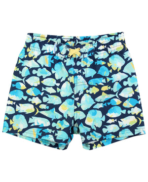 Ruffle Butts-Boys Swim Trunks-Fish Friends