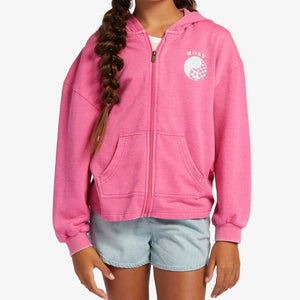 Roxy -Early In The Morning B Zip-Up Hoodie For Girls-Shocking Pink