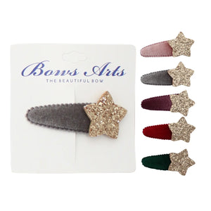 Bows Art-Glitter Star Velvet Pop Clip