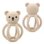 Three Hearts-Teddy Rattle-Beige