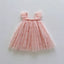 Stardust and Glitter-Petite cherry flutter sleeve tulle dress-pale pink