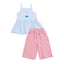 Angel Dear -Peplum Tank With Wide Leg Pant-Striped Golf