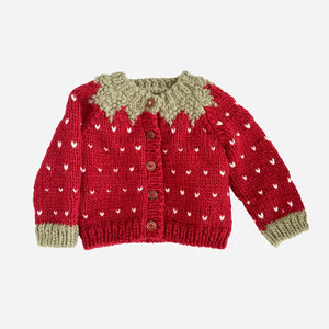 The Blueberry Hill-Strawberry Cardigan - Red