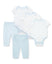 Little Me- Wonder 5pc Bodysuit and Pant Set-Blue