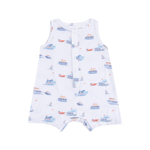 Angel Dear - Shortie Romper-Bubbly Tugboats