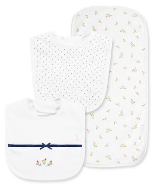 Little Me -Bib and Burp Cloth-Rosebud