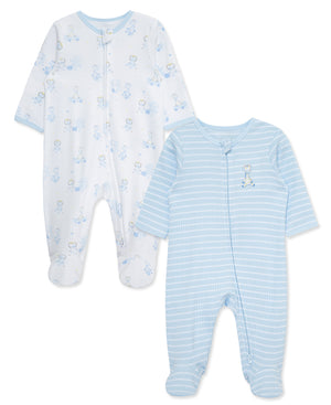 Little Me- 2 Pack Footies-Snuggly