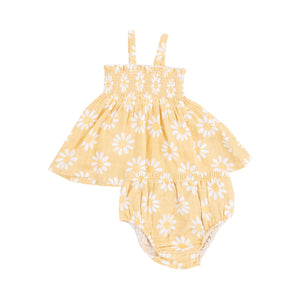 Angel Dear -Smocked Top and Bloomer-Yellow Mod Daisy