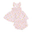 Angel Dear -Ruffle Strap Smocked Top And Diaper Cover-Floral Check