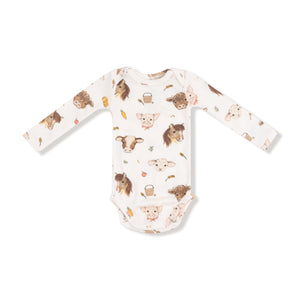 Angel Dear -Bodysuit-Vintage Baby Farm Animals