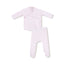 Angel Dear -2PC Long Sleeve Kimono Footed Pants-Stripe Pink