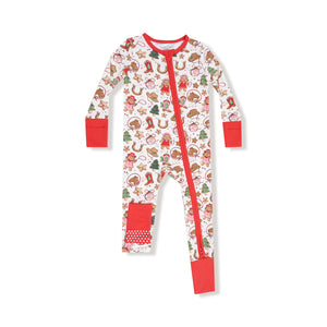 Angel Dear - 2 Way Zipper Romper- Cowgirl Christmas