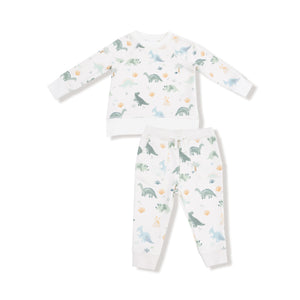 Angel Dear- Raglan Sweatshirt And Jogger Set-Soft Dinos