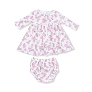 Angel Dear -Ruffle Collar Ls Dress with Bloomer-Countryside Coreopsis