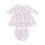 Angel Dear -Ruffle Collar Ls Dress with Bloomer-Countryside Coreopsis