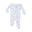 Angel Dear -2 Way Zipper Footie Ruffle Sleeve-Baby Blue Vines Floral