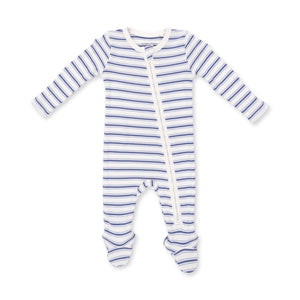 Angel Dear -2 Way Zipper Footie-Vintage Stripe Blue