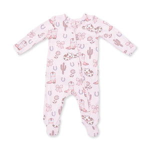 Angel Dear -2 Way Zipper Footie-Cowgirl Boots And Bows