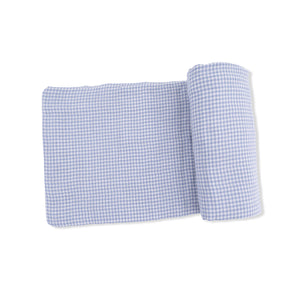 Angel Dear - Swaddle Blanket -Micro Gingham Blue Blizzard
