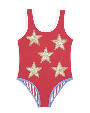 Feather 4 Arrow-Wave Break One Piece-Red Star