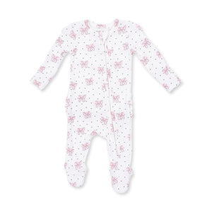 Angel Dear -2 Way Zipper Footie-Bows And Hearts