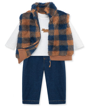 Little Me - Check 3-Piece Vest Set