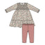 Angel Dear -Smocked Ruffle Tiered Dress and Leggings-Natural Fall Floral