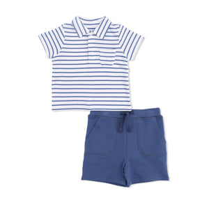 Angel Dear -Polo With Everyday Short-Navy Stripe
