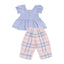 Angel Dear -Smocked Blouse And Pant Set-Dusty Plaid