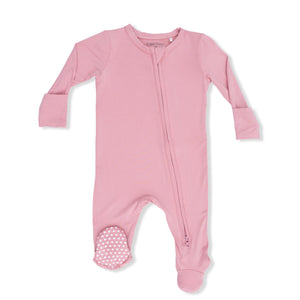 Angel Dear -2 Way Zipper Footie-Solid Rose Elegance