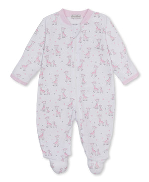 Kissy Kissy - Footie with Zip-Just Giraffes Pink
