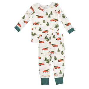 Angel Dear - Vintage Red Truck L/S Loungewear Set