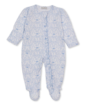Kissy Kissy - Footie with Zip-Delicate Blooming Bows Light Blue