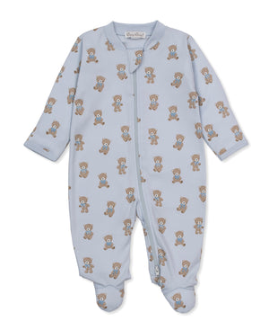 Kissy Kissy - Footie with Zip-Teddy Bear Cub Light Blue