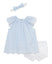 Little Me-Eyelet Stripe Woven 2-Piece Sunsuit & Headband