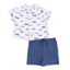 Angel Dear -Button Down Polo And Muslin Short Set-Vintage Planes
